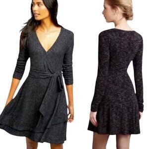 Women's XS Anthropologie Saturday Sunday Belted Cloud Fleece Faux Wrap Dress